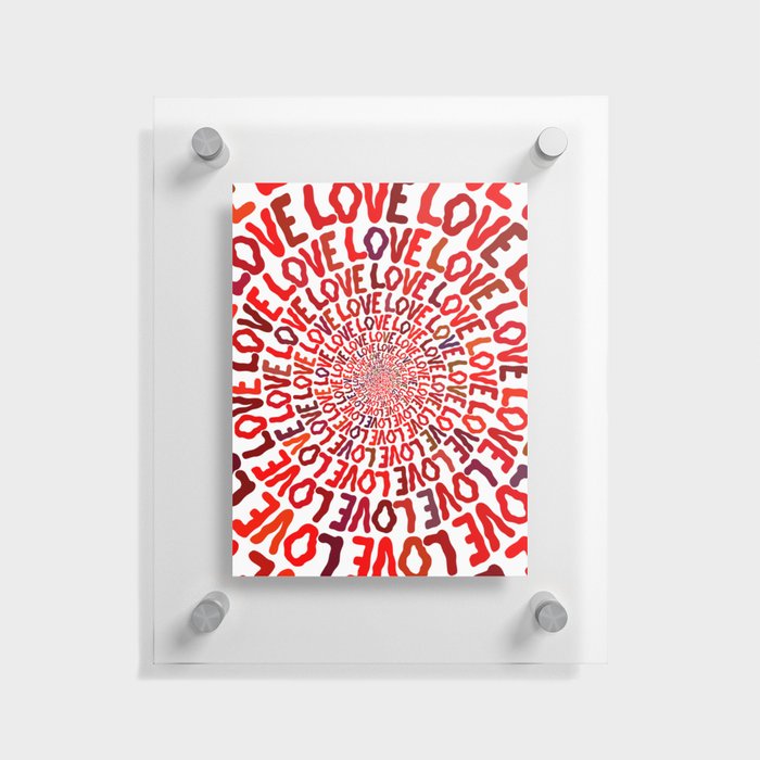 Red LOVE Floating Acrylic Print