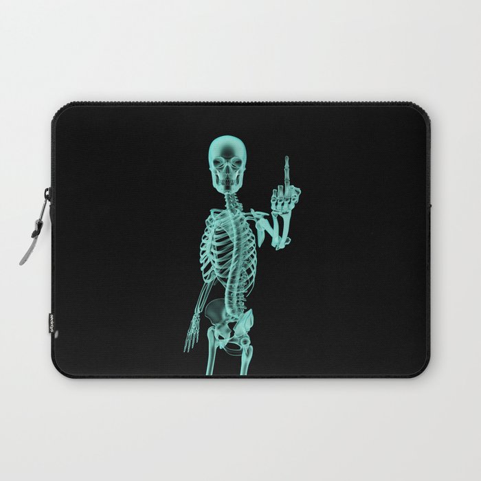 X-ray Bird / X-rayed skeleton demonstrating international hand gesture Laptop Sleeve