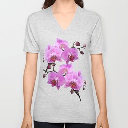 orchid flower minimalist minimal V Neck T Shirt