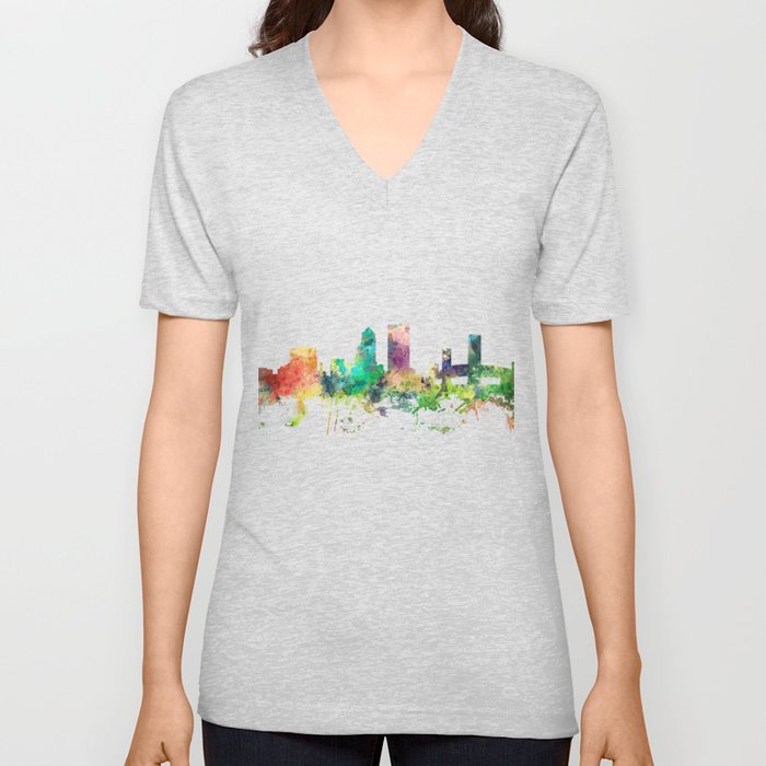 Jacksonville, Florida skyline SP V Neck T Shirt