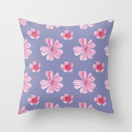 Watercolor flowers pattern Throw Pillow