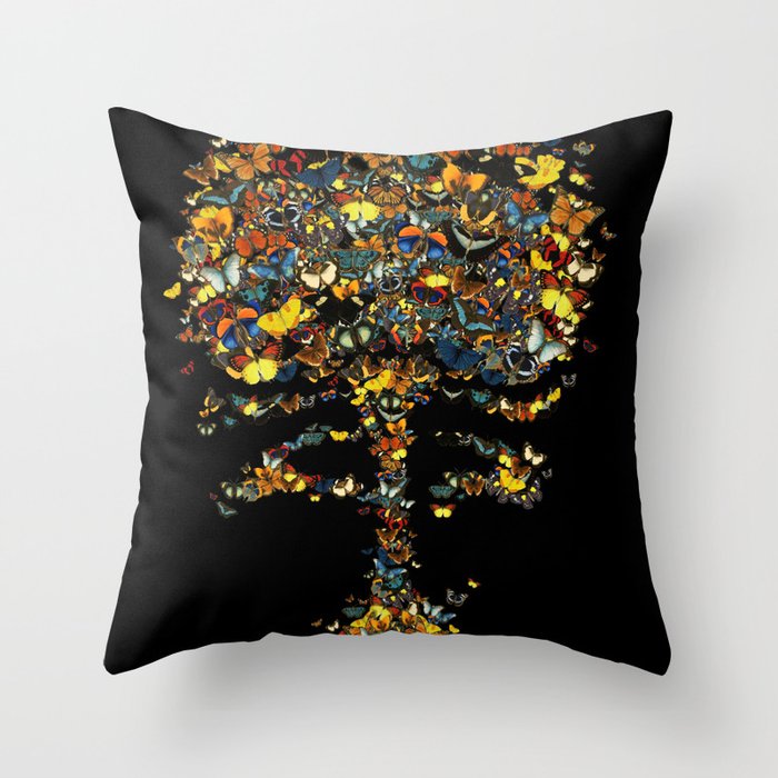 Atomic Butterfly Throw Pillow