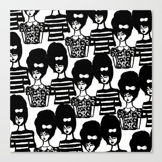 Bouffant Girls Canvas Print