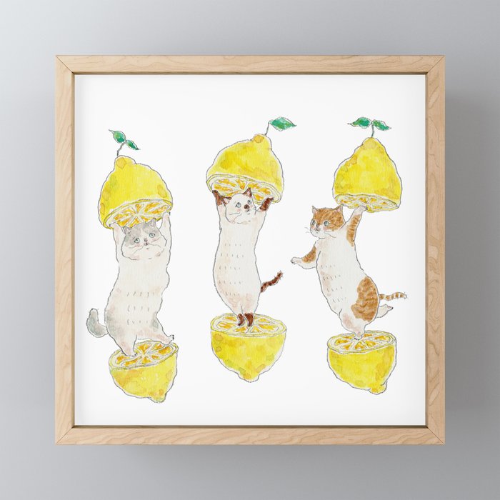 lemon nyanco Framed Mini Art Print
