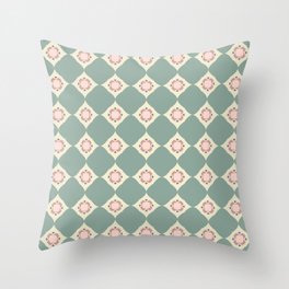 Sage Green, Soft Cream and Unique Pink Throw Pillow