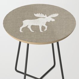 White Moose Silhouette Side Table