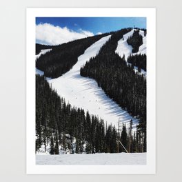 Tiny Skiers Art Print