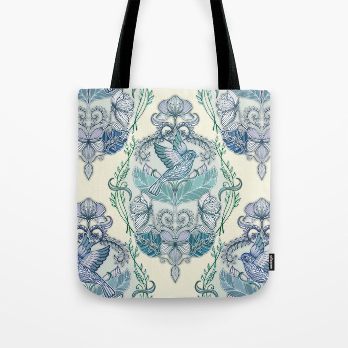 Not Even a Sparrow - hand drawn vintage bird illustration pattern Tote Bag