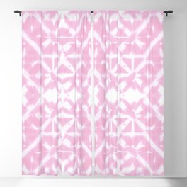 Pink and white diamond shibori tie-dye Blackout Curtain