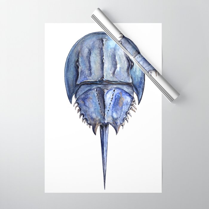 Blue Horseshoe Crab Wrapping Paper