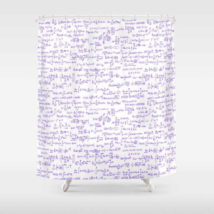 Purple Math Equations Shower Curtain