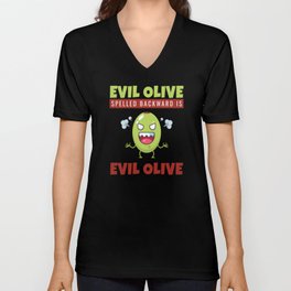 Evil Olive Spelles Backward Is Olives V Neck T Shirt