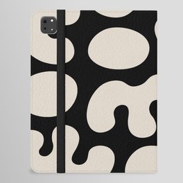 Organic Abstraction 823 Black and Linen White iPad Folio Case