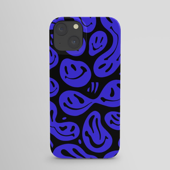 Black N Blue Melted Happiness iPhone Case