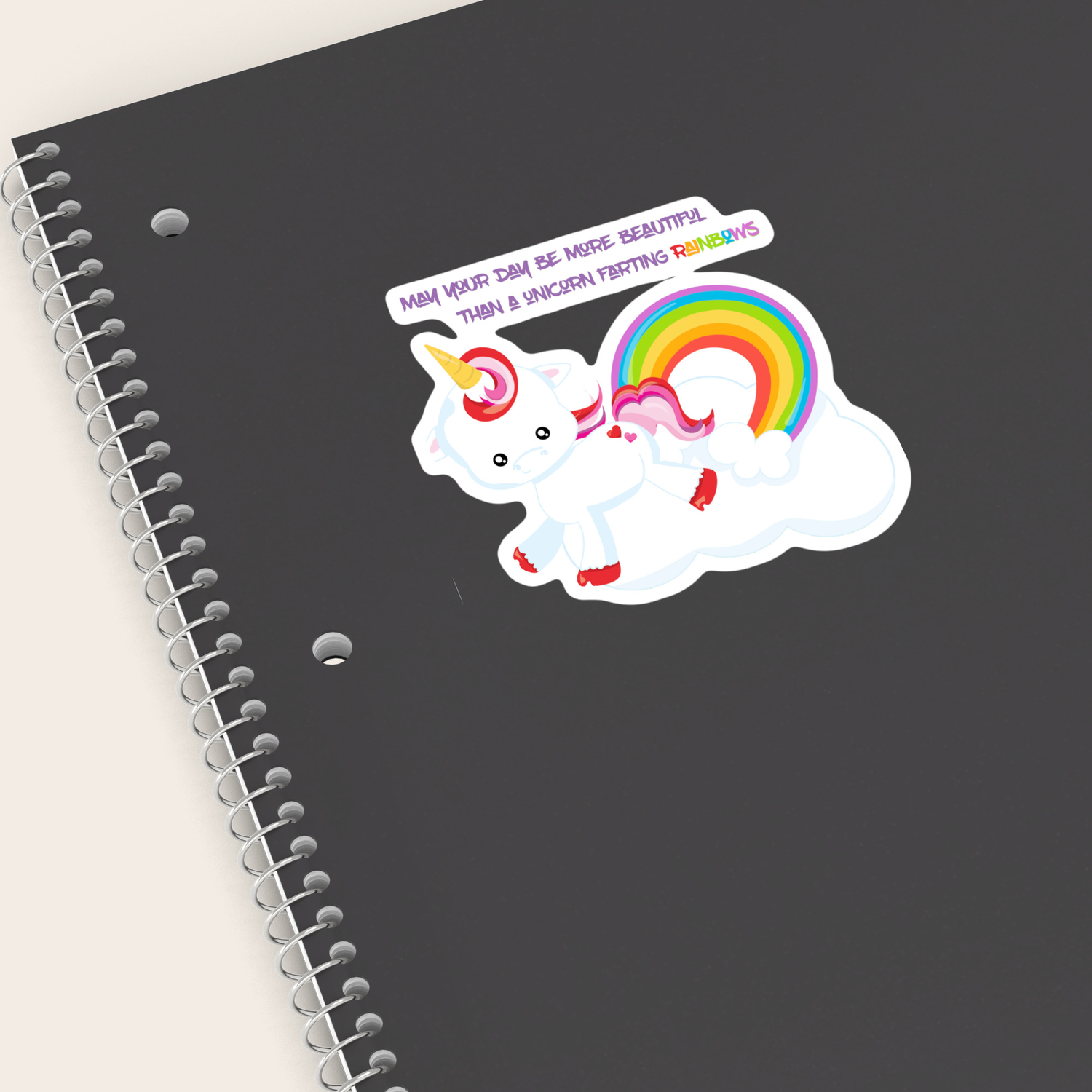 Unicorn Farts And Beautiful Days Sticker By Tealfeatherstudios
