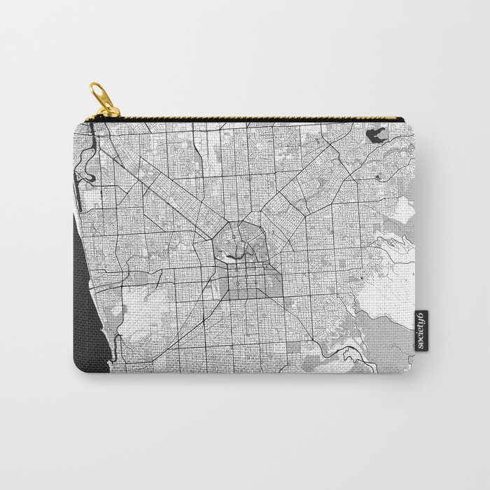Adelaide Map Blue Vintage Carry-All Pouch