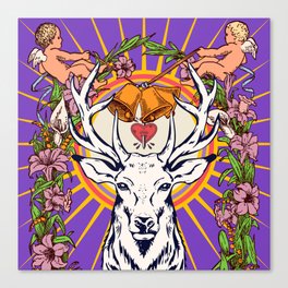 Purple Esoteric Deer Pop Art Kitsch Canvas Print