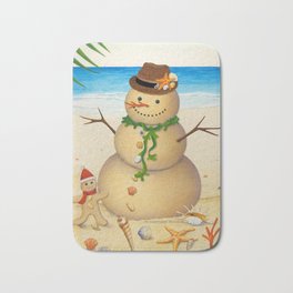 Happy Sand Snowman Bath Mat