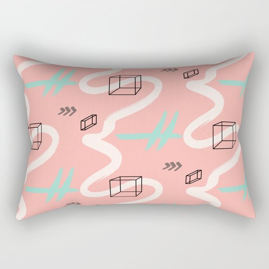 rectangles vs coral lines Rectangular Pillow