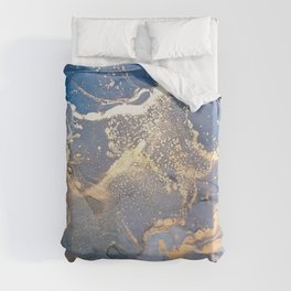 Cloudy Blue + Stormy Gray Abstract Ripples Duvet Cover