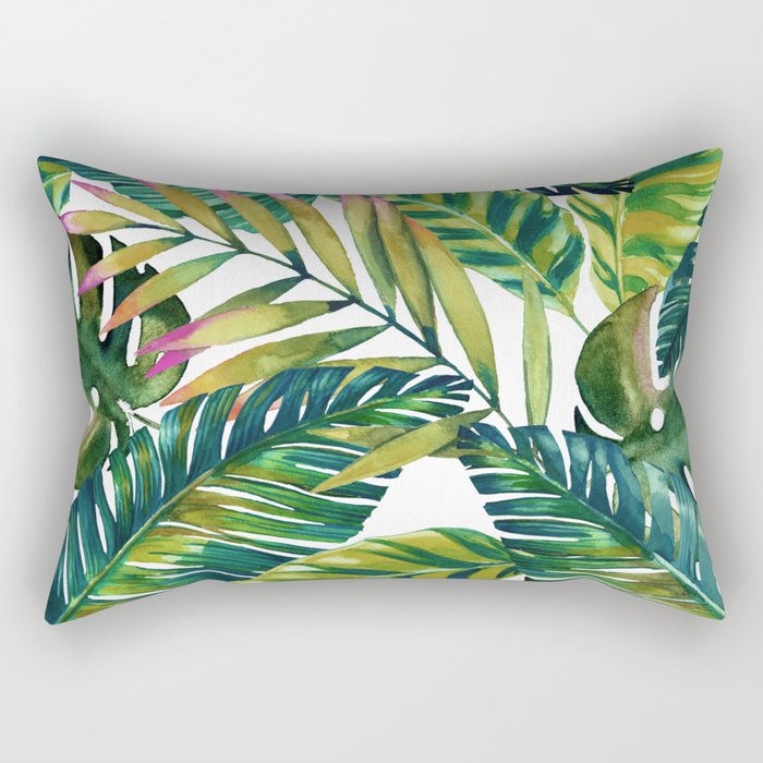 Tropical exotic banana leaves Rectangular Pillow