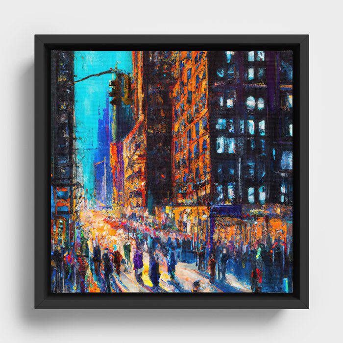 Nights of New York City Framed Canvas