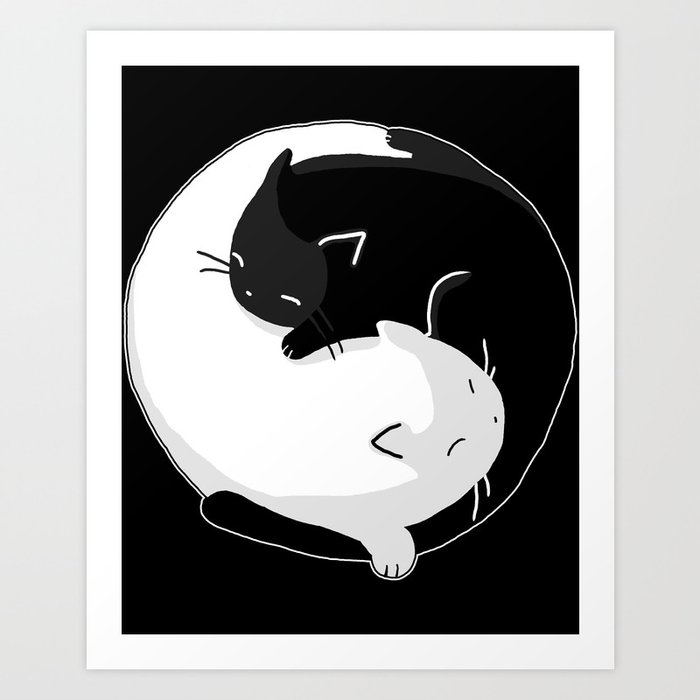 Illustration Yin Yang cats