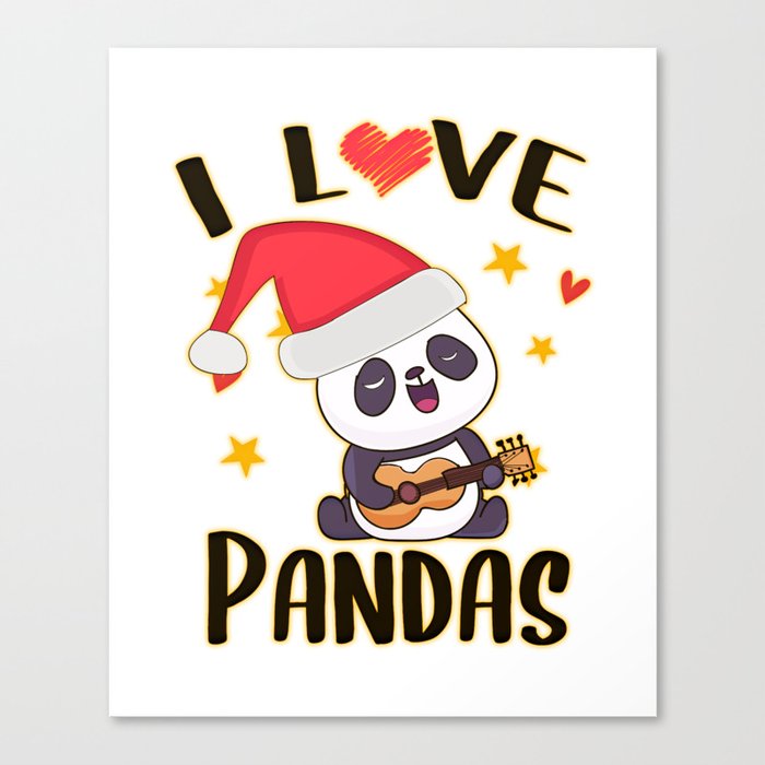 I love christmas and pandas Canvas Print