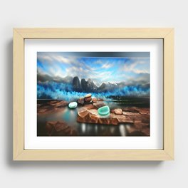 Turquoise agate gem stones somewhere in the North Pole Recessed Framed Print