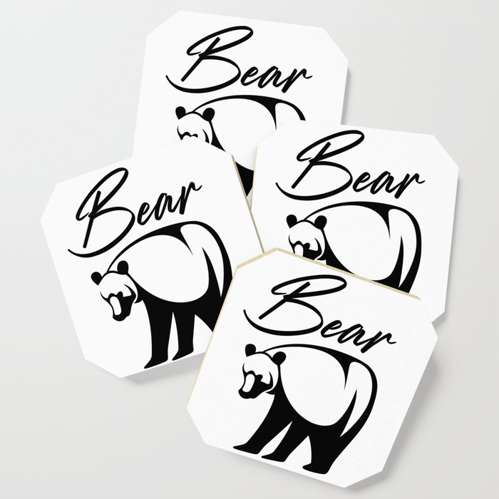 Minimalist Bear  Coaster