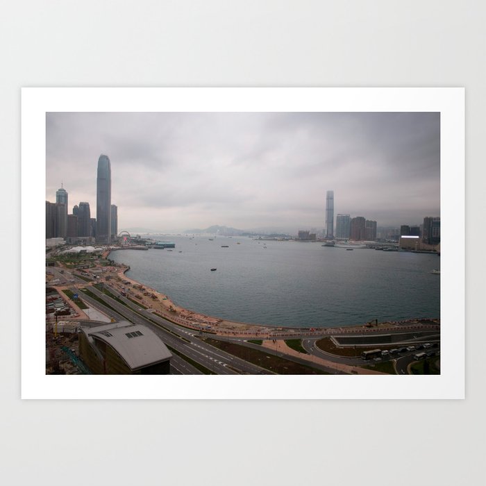 Hong Kong Skyline -Landscape - #decor #society6 #buyart Art Print