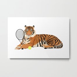Tennis Tiger Metal Print | Lsu, Mizzou, Towson, Princeton, Painting, Campbellsville, Easttexasbaptist, Eastcentral, Tigers, Benedict 