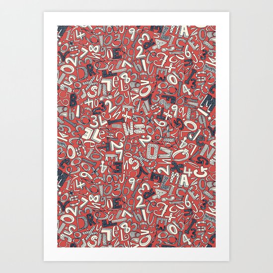 A1B2C3 coral red Art Print