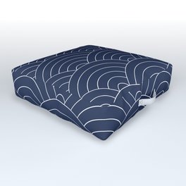 Waves (Navy) Outdoor Floor Cushion