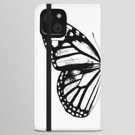 Monarch Butterfly | Vintage Butterfly | Black and White | iPhone Wallet Case