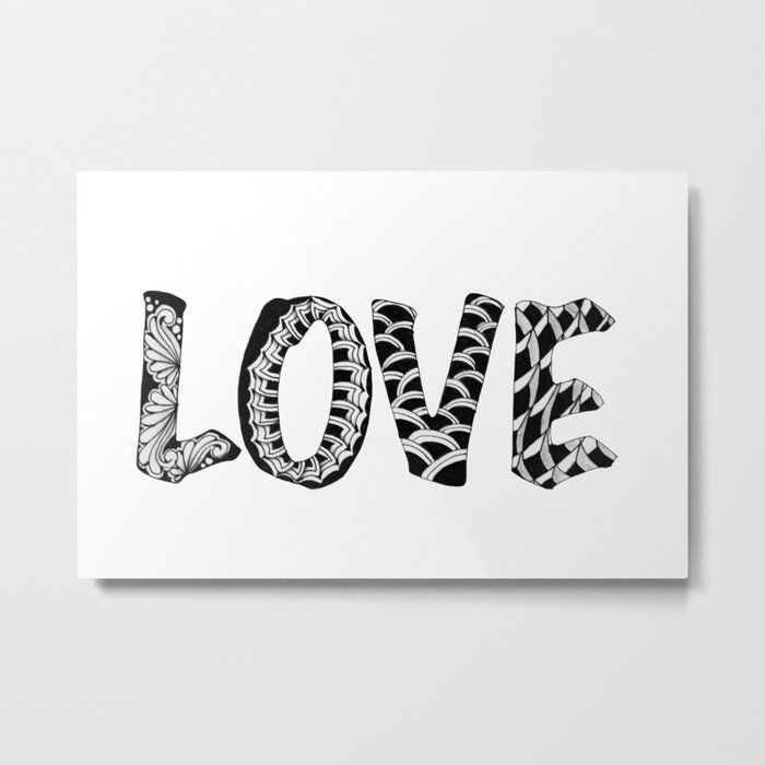 Block Letters 'Love' Metal Print