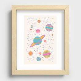 Neon Geometric Space Recessed Framed Print