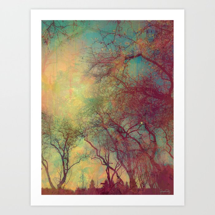 Tree Silhouette, Autumn Sunset Art Print