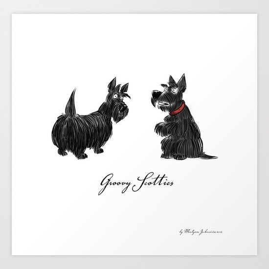 Groovy scotties Art Print