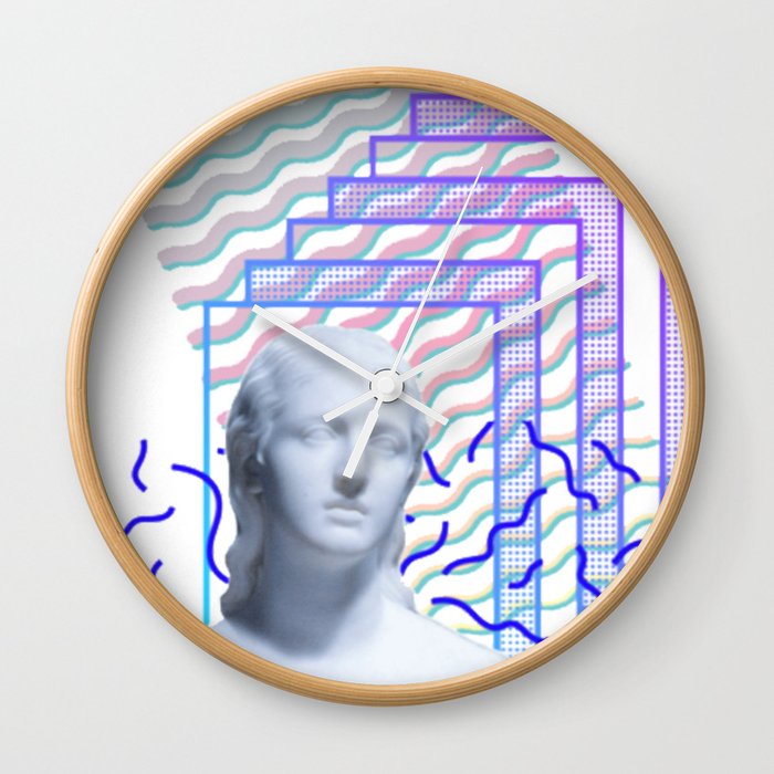 Vaporwave Greek Wall Clock