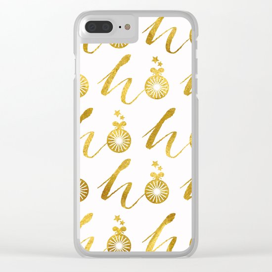 Gold Christmas 07 Clear iPhone Case