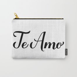 Te Amo calligraphy hand lettering. I Love You in Spanish Carry-All Pouch | Heart, Lettering, Mexico, Iloveyou, Love, Handlettered, Valentinesdayquote, Valentineday, Spain, Latinamerica 