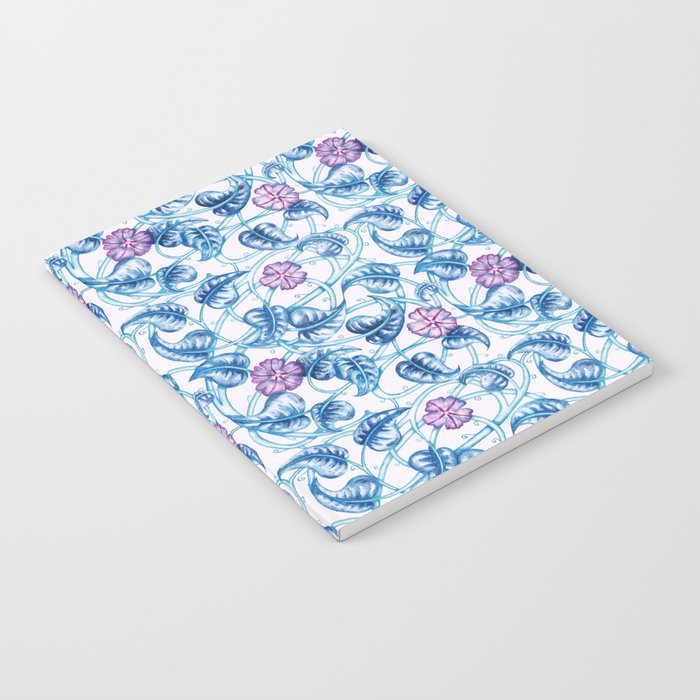 Ipomea Flower_ Morning Glory Floral Pattern Notebook