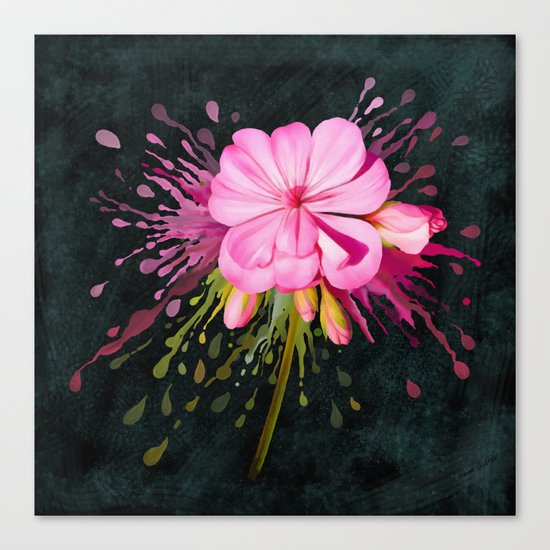 Color Eruption On Distressed Dark Canvas Print