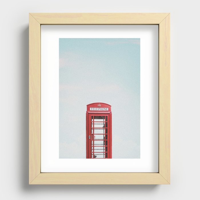 London Telephone Booth Recessed Framed Print