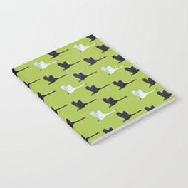 Flying Elegant Swan Pattern on Light Green Background Notebook