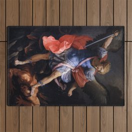 The Archangel Michael Painting by Guido Reni 1635 Outdoor Rug