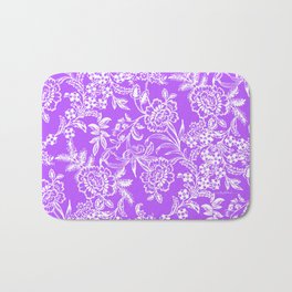 Radiant Orchid Tea Bath Mat | Floral, Hand Painted, Nature, Mixed Media, Orchid, Garden, Flowers, English, Provincial, Painting 