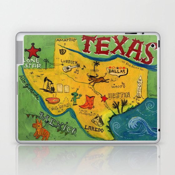 Postcard from Texas print Laptop & iPad Skin