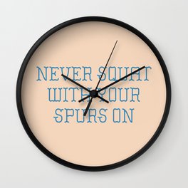 Cautious Squatting, Blue and White Wall Clock